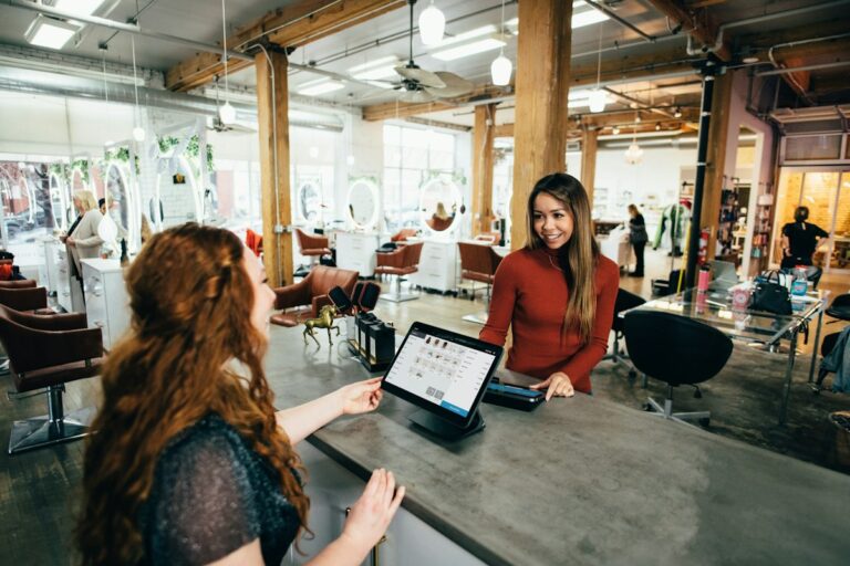 Online shopper browsing digital retail store with active customer support chatbot assistance