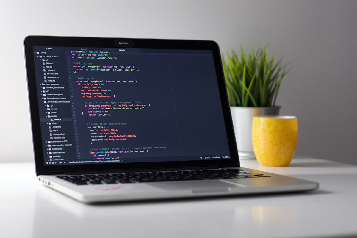 Web developer testing automated AI assistant and search widget on corporate website